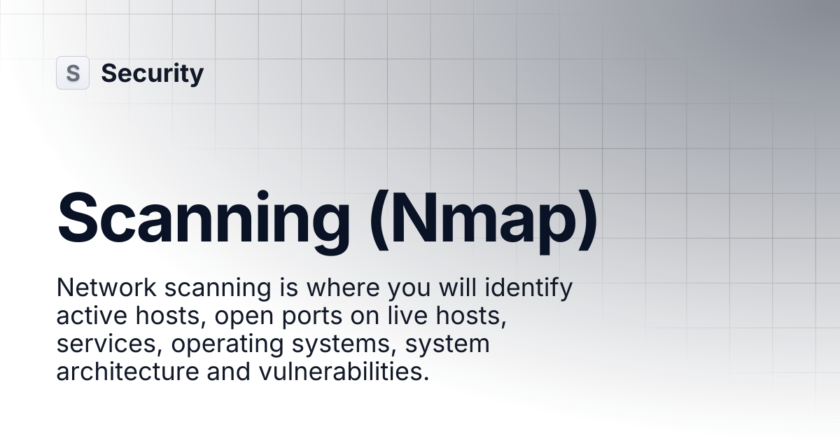 Scanning (Nmap) | Security