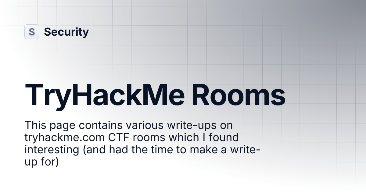 TryHackMe Rooms | Security